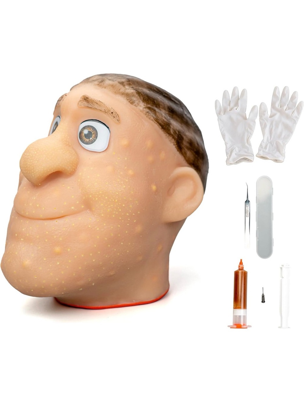 New Refillable Pimple Popping Toy,Big Head Squeeze Toy with Golden Hair